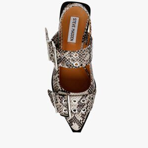 Steve Madden Graya Snake-Print Buckle Flats